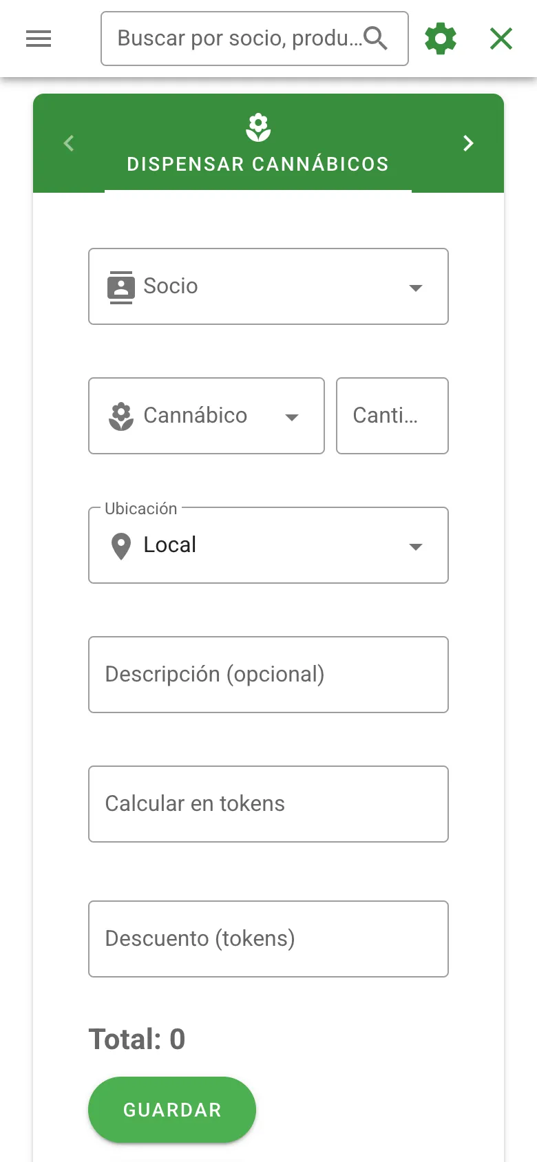Dispensación de cannábicos desde el móvil en Admin420