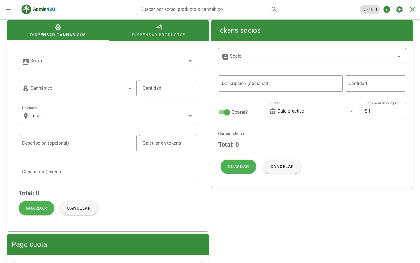 Recarga de tokens en el monedero virtual de un socio