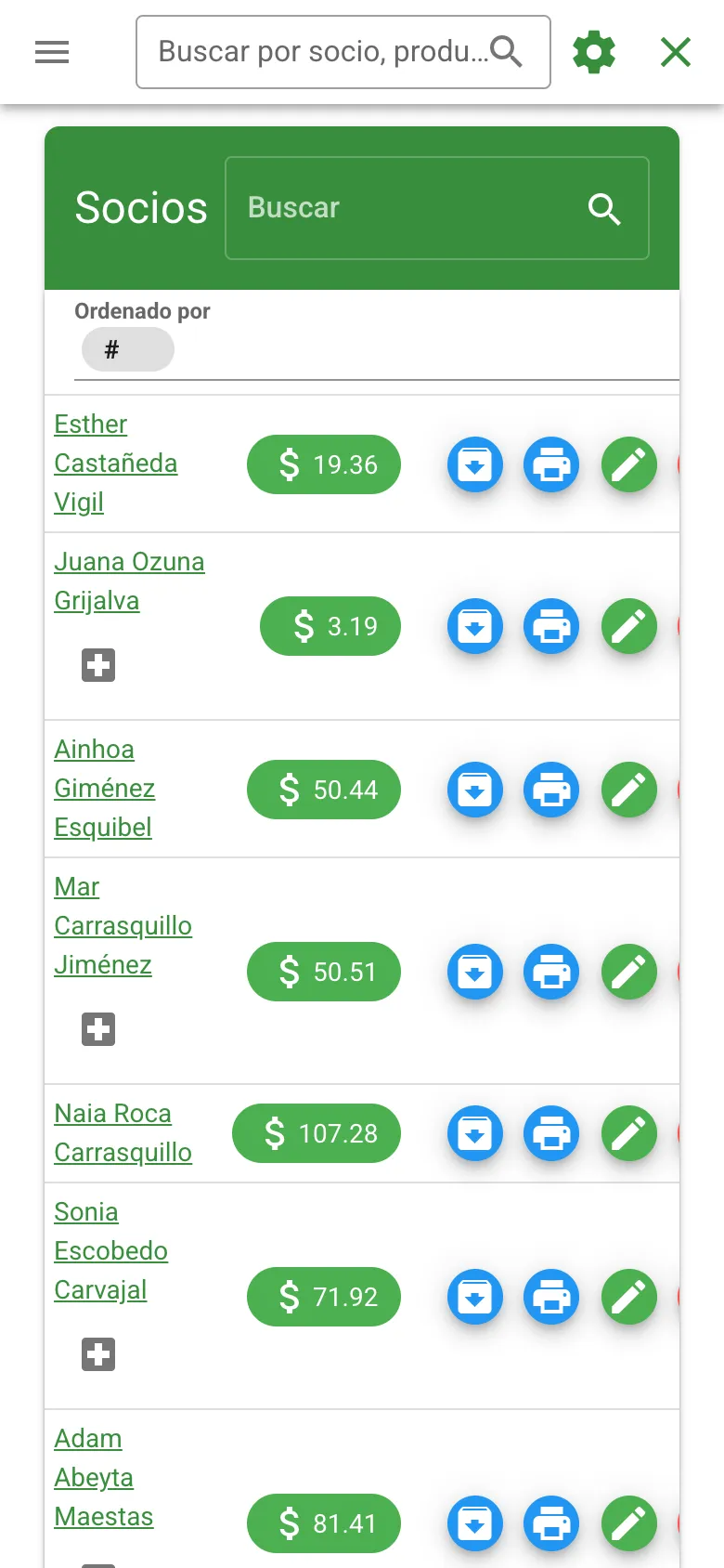 Gestión de socios de la asociación cannábica desde el móvil